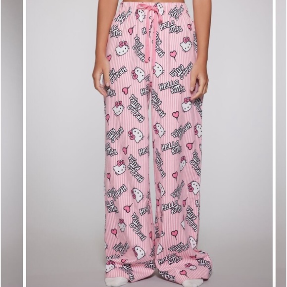NWT hello kitty flannel pink pajama pants - Picture 1 of 9